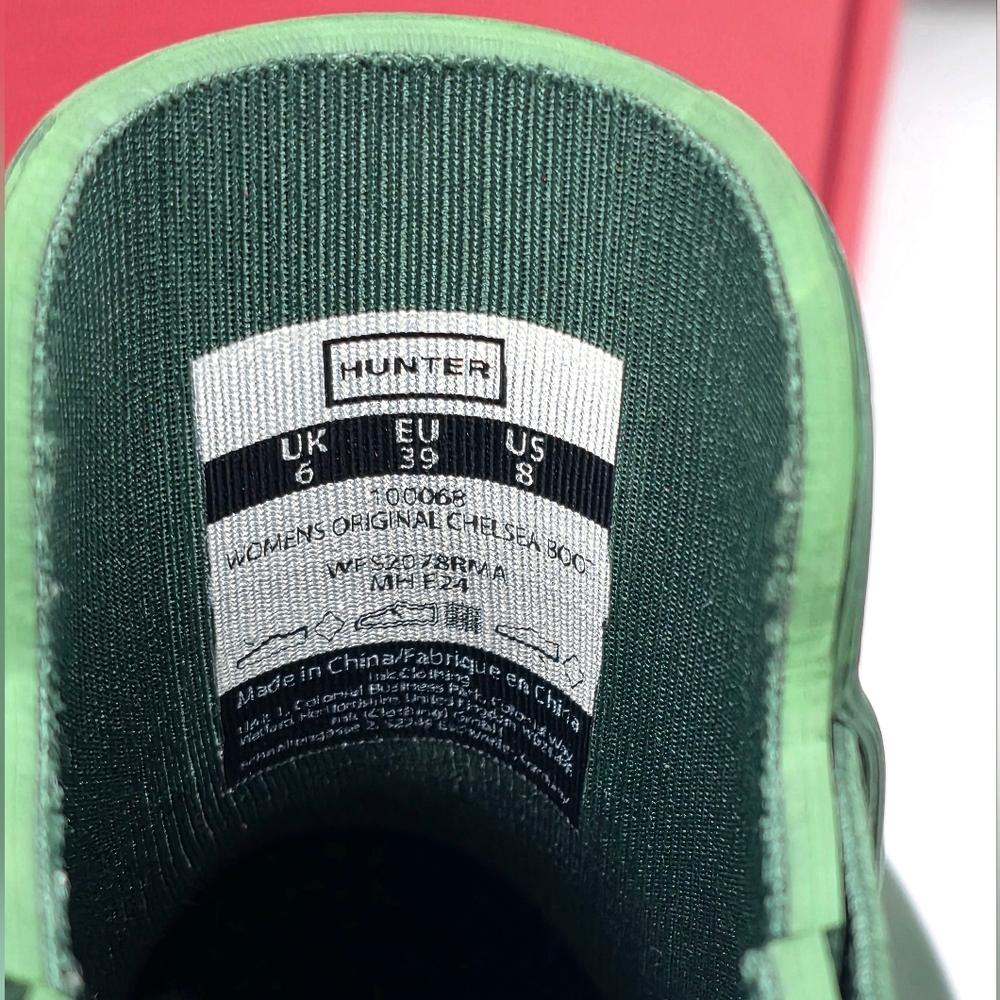 Hunter Original Chelsea Rain Boots WFS2078RMA Waterproof Hunter Green Size 8 NIB - Picture 8 of 11